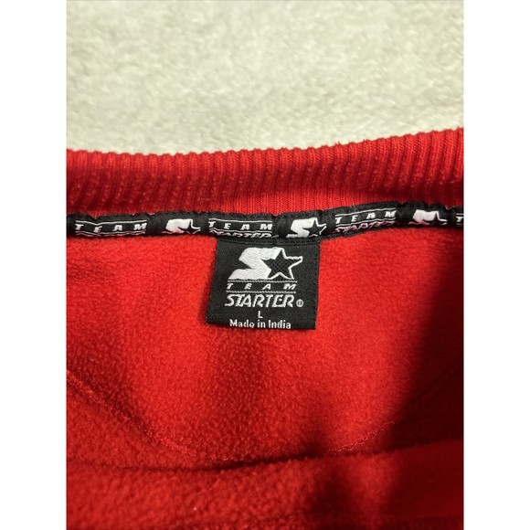 Vintage Starter OSU Ohio State Buckeyes Red Fleece Sweatshirt Men's Size Large - Picture 3 of 8